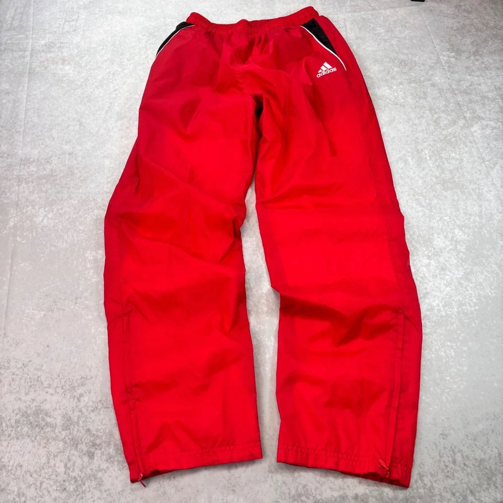 Vintage Adidas Youth XL Tearaway Track Pants Adult S/M Red Black Y2K Basketball